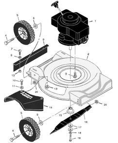 Mower Housing Assembly Diagram and Parts List for 20101X83A 1997 Briggs and Stratton Lawn Mower